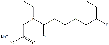 N-Ethyl-N-(6-fluorooctanoyl)glycine sodium salt 结构式