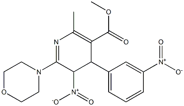 4,5-Dihydro-2-methyl-4-(3-nitrophenyl)-6-[morpholino]-5-nitronicotinic acid methyl ester 结构式