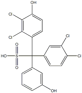(3,4-Dichlorophenyl)(2,3-dichloro-4-hydroxyphenyl)(3-hydroxyphenyl)methanesulfonic acid 结构式