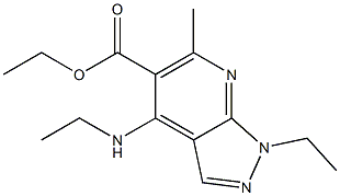 1-Ethyl-4-(ethylamino)-6-methyl-1H-pyrazolo[3,4-b]pyridine-5-carboxylic acid ethyl ester 结构式