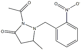 2-Acetyl-5-methyl-1-(2-nitrobenzyl)pyrazolidin-3-one 结构式