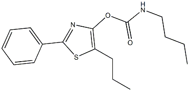 N-Butylcarbamic acid 2-phenyl-5-propyl-4-thiazolyl ester 结构式