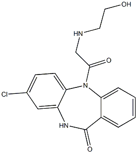 8-Chloro-5-[[N-(2-hydroxyethyl)amino]acetyl]-5,10-dihydro-11H-dibenzo[b,e][1,4]diazepin-11-one 结构式