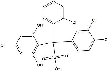 (2-Chlorophenyl)(3,4-dichlorophenyl)(4-chloro-2,6-dihydroxyphenyl)methanesulfonic acid 结构式