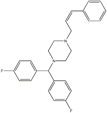 1-[Bis(4-fluorophenyl)methyl]-4-[(Z)-3-phenyl-2-propenyl]piperazine 结构式