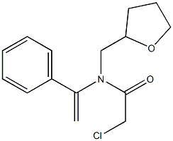 N-[1-(Phenyl)vinyl]-N-[(tetrahydrofuran)-2-ylmethyl]-2-chloroacetamide 结构式