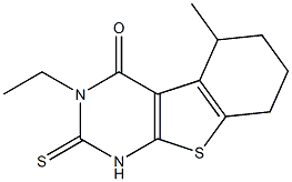 1,2,5,6,7,8-Hexahydro-3-ethyl-5-methyl-2-thioxo[1]benzothieno[2,3-d]pyrimidin-4(3H)-one 结构式