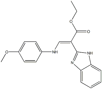 2-(1H-Benzimidazol-2-yl)-3-(4-methoxyanilino)propenoic acid ethyl ester 结构式