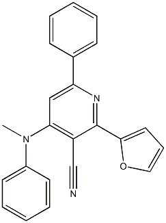 2-(2-Furanyl)-4-(methylphenylamino)-6-phenylpyridine-3-carbonitrile 结构式