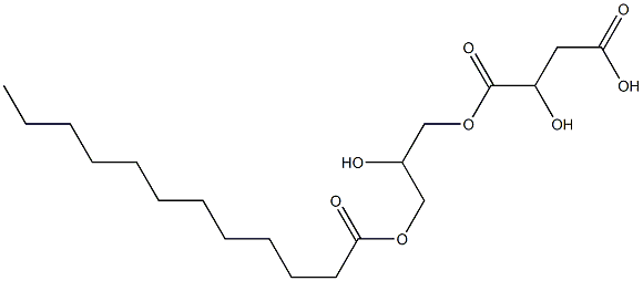 2-Hydroxybutanedioic acid hydrogen 1-[2-hydroxy-3-(dodecanoyloxy)propyl] ester 结构式