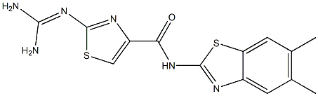 2-(Diaminomethyleneamino)-N-(5,6-dimethyl-2-benzothiazolyl)thiazole-4-carboxamide 结构式