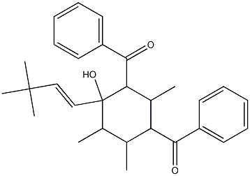 2,4-Dibenzoyl-3,5,6-trimethyl-1-[(E)-3,3-dimethyl-1-butenyl]-1-cyclohexanol 结构式