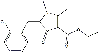 1,2-Dimethyl-4-oxo-5-(2-chlorobenzylidene)-2-pyrroline-3-carboxylic acid ethyl ester 结构式