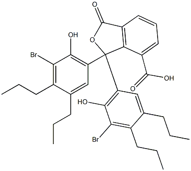 1,1-Bis(5-bromo-6-hydroxy-3,4-dipropylphenyl)-1,3-dihydro-3-oxoisobenzofuran-7-carboxylic acid 结构式