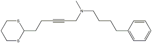 5-(1,3-Dithian-2-yl)-N-methyl-N-(4-phenylbutyl)-2-pentyn-1-amine 结构式