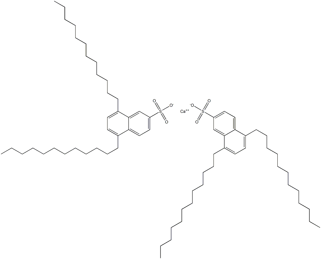 Bis(5,8-didodecyl-2-naphthalenesulfonic acid)calcium salt 结构式