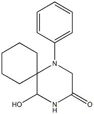 1-Phenyl-5-hydroxy-1,4-diazaspiro[5.5]undecan-3-one 结构式
