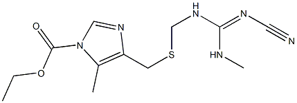 4-[[[(2-Cyano-3-methylguanidino)methyl]thio]methyl]-5-methyl-1H-imidazole-1-carboxylic acid ethyl ester 结构式