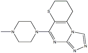 8,9-Dihydro-5-(4-methylpiperazin-1-yl)-7H-thiopyrano[2,3-e][1,2,4]triazolo[4,3-a]pyrimidine 结构式