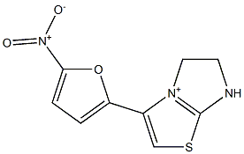 6,7-Dihydro-3-(5-nitrofuran-2-yl)-5H-imidazo[2,1-b]thiazol-4-ium 结构式