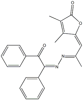 5-[2-[2-(1,2-Diphenyl-2-oxoethylidene)hydrazono]propylidene]-3,4-dimethylfuran-2(5H)-one 结构式