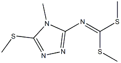 (4-Methyl-3-methylthio-4H-1,2,4-triazol-5-yl)imidodithiocarbonic acid dimethyl ester 结构式