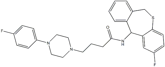 2-Fluoro-11-[[4-[4-(4-fluorophenyl)piperazin-1-yl]butanoyl]amino]-6,11-dihydrodibenzo[b,e]thiepin 结构式