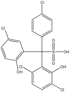 (4-Chlorophenyl)(3-chloro-6-hydroxyphenyl)(2,5-dichloro-6-hydroxyphenyl)methanesulfonic acid 结构式