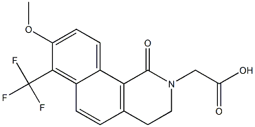 1,2,3,4-Tetrahydro-7-trifluoromethyl-8-methoxy-1-oxobenz[h]isoquinoline-2-acetic acid 结构式