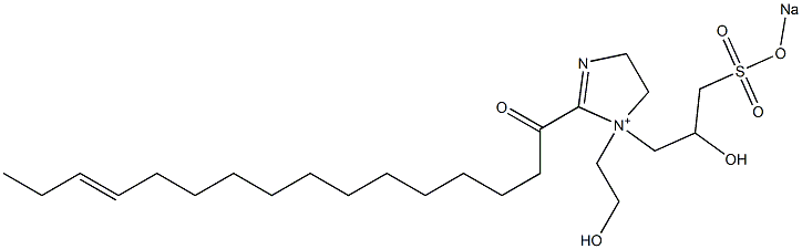 1-(2-Hydroxyethyl)-1-[2-hydroxy-3-(sodiooxysulfonyl)propyl]-2-(13-hexadecenoyl)-2-imidazoline-1-ium 结构式