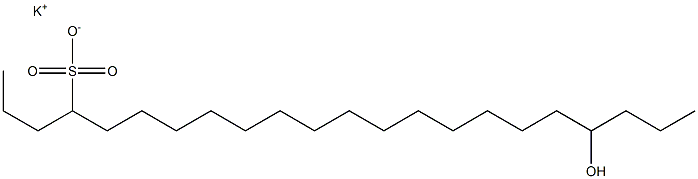 19-Hydroxydocosane-4-sulfonic acid potassium salt 结构式