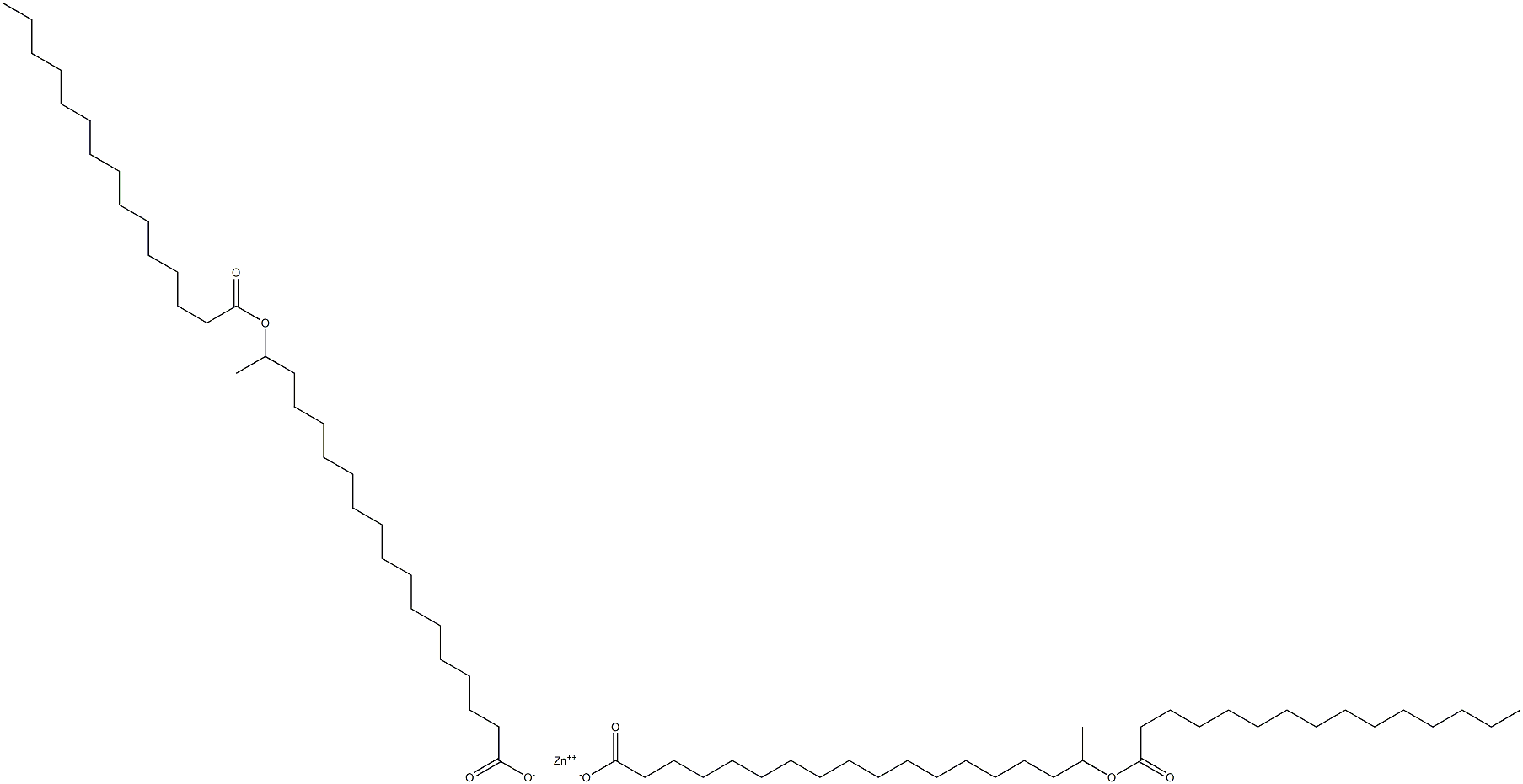 Bis(17-pentadecanoyloxyoctadecanoic acid)zinc salt 结构式