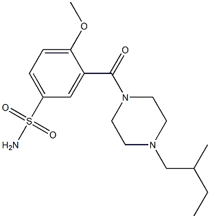 4-Methoxy-3-[[4-(2-methylbutyl)piperazino]carbonyl]benzenesulfonamide 结构式