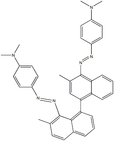 4,4'-Bis(4-dimethylaminophenylazo)-3,3'-dimethyl-1,5'-binaphthalene 结构式