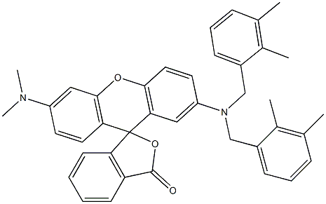 3'-(Dimethylamino)-7'-[bis(2,3-dimethylbenzyl)amino]spiro[isobenzofuran-1(3H),9'-[9H]xanthen]-3-one 结构式