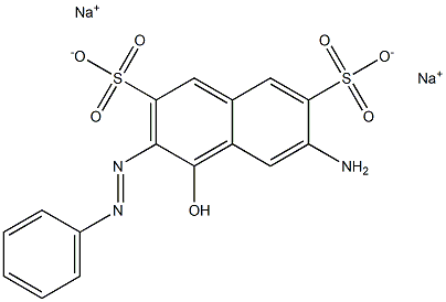 6-Amino-4-hydroxy-3-phenylazonaphthalene-2,7-disulfonic acid disodium salt 结构式