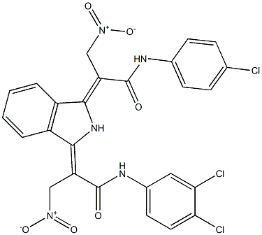 1-[1-[(p-Chlorophenyl)carbamoyl]-2-nitroethylidene]-3-[1-[(3,4-dichlorophenyl)carbamoyl]-2-nitroethylidene]isoindoline 结构式