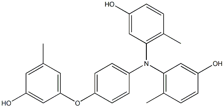 N,N-Bis(3-hydroxy-6-methylphenyl)-4-(3-hydroxy-5-methylphenoxy)benzenamine 结构式