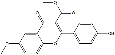 6-Methoxy-2-[4-hydroxyphenyl]-4-oxo-4H-1-benzopyran-3-carboxylic acid methyl ester 结构式