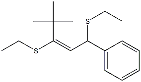 (E)-3,5-Bis(ethylthio)-5-phenyl-2,2-dimethyl-3-pentene 结构式