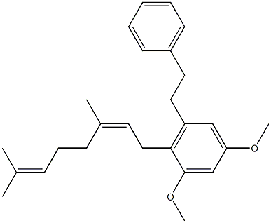 1,3-Dimethoxy-4-[(2Z)-3,7-dimethylocta-2,6-dien-1-yl]-5-(2-phenylethyl)benzene 结构式