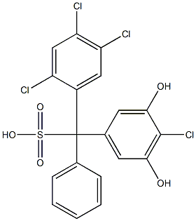 (4-Chloro-3,5-dihydroxyphenyl)(2,4,5-trichlorophenyl)phenylmethanesulfonic acid 结构式