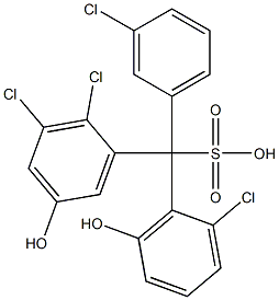 (3-Chlorophenyl)(2-chloro-6-hydroxyphenyl)(2,3-dichloro-5-hydroxyphenyl)methanesulfonic acid 结构式