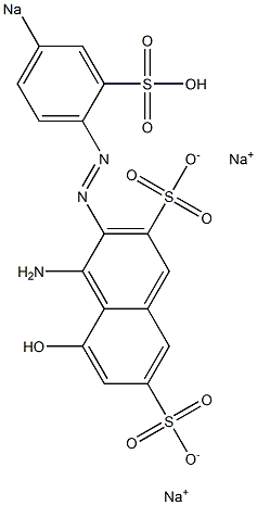 4-Amino-5-hydroxy-3-(p-sodiosulfophenylazo)-2,7-naphthalenedisulfonic acid disodium salt 结构式