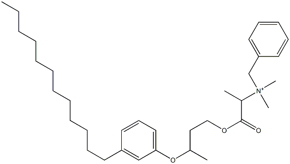 N,N-Dimethyl-N-benzyl-N-[1-[[3-(3-dodecylphenyloxy)butyl]oxycarbonyl]ethyl]aminium 结构式