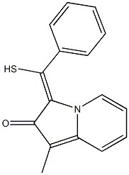 1-Methyl-3-[mercapto(phenyl)methylene]indolizin-2(3H)-one 结构式