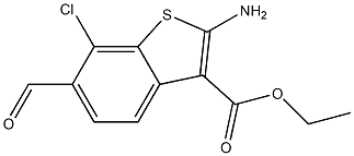 2-(Amino)-6-formyl-7-chlorobenzo[b]thiophene-3-carboxylic acid ethyl ester 结构式