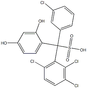 (3-Chlorophenyl)(2,3,6-trichlorophenyl)(2,4-dihydroxyphenyl)methanesulfonic acid 结构式