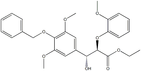 (2R,3R)-2-(2-Methoxyphenoxy)-3-hydroxy-3-(3,5-dimethoxy-4-benzyloxyphenyl)propanoic acid ethyl ester 结构式