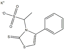 1-(4-Phenyl-2-thioxo-4-thiazolin-3-yl)ethanesulfonic acid potassium salt 结构式